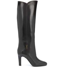 Saint Laurent сапоги Jane с монограммой