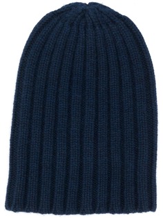 Laneus ribbed cashmere beanie hat