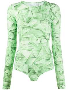 MM6 Maison Margiela топ с геометричным принтом и длинными рукавами