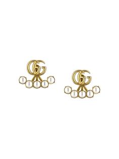 Gucci серьги Double G с жемчугом