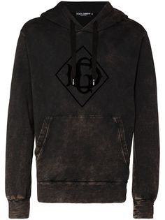 Dolce & Gabbana худи с эффектом потертости и логотипом