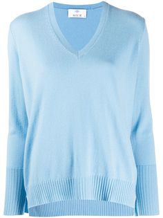 Allude джемпер с V-образным вырезом и окантовкой в рубчик