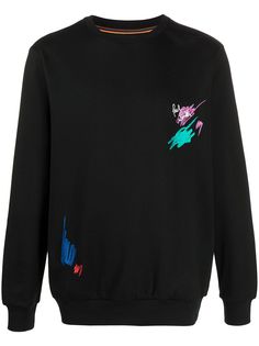 Paul Smith толстовка с круглым вырезом и нашивками