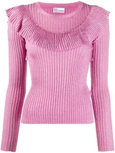 RedValentino трикотажный джемпер с оборками