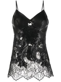 Ermanno Scervino топ из искусственной кожи с кружевом