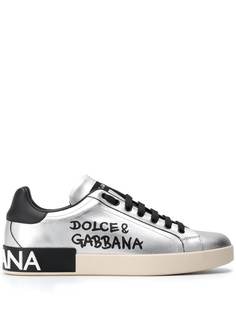 Dolce & Gabbana кеды с эффектом металлик и логотипом