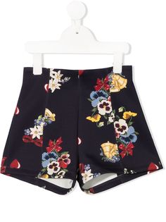 Monnalisa шорты с цветочным принтом и завышенной талией