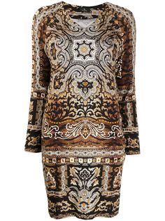 Etro платье миди с длинными рукавами и узором пейсли