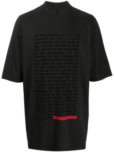 Rick Owens DRKSHDW футболка оверсайз с принтом