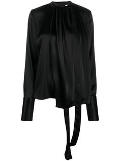 Loewe блузка с длинными рукавами и драпировкой на воротнике