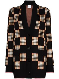 Burberry кардиган Paislee со вставками в клетку Vintage Check
