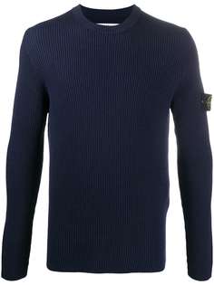 Stone Island джемпер в рубчик с круглым вырезом