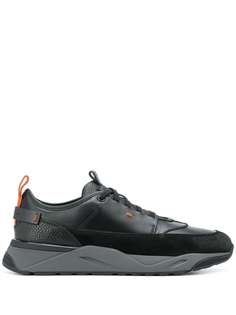 Santoni кроссовки с контрастной отделкой