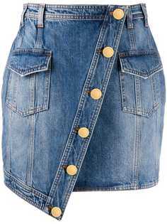 Balmain джинсовая юбка асимметричного кроя
