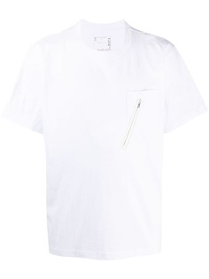 Sacai футболка с карманом на молнии