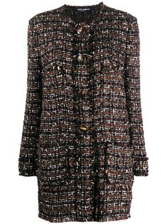 Dolce & Gabbana твидовое однобортное пальто