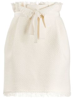 Alberta Ferretti твидовая юбка мини с присборенной талией