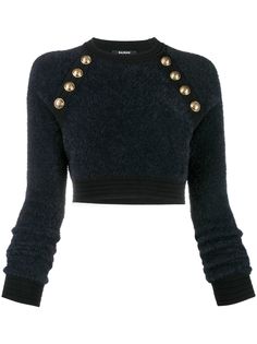 Balmain укороченный топ с пуговицами