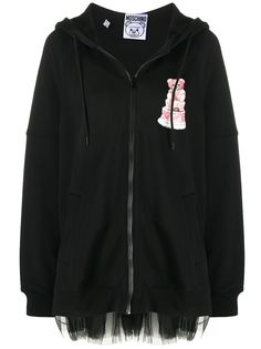 Moschino худи с отделкой из тюля