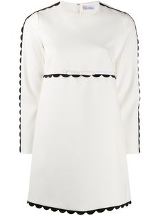 RedValentino платье с длинным рукавами и фестонами