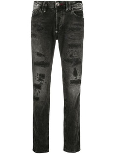 Philipp Plein камуфляжные джинсы прямого кроя с кристаллами