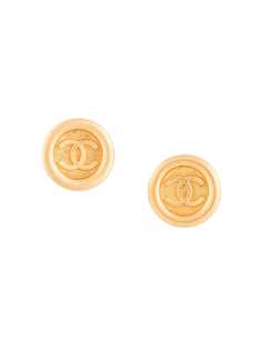 Chanel Pre-Owned серьги-клипсы 1995-го года с логотипом CC
