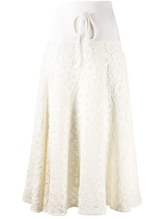 Chloé юбка миди из цветочного кружева