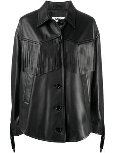 MM6 Maison Margiela куртка оверсайз с бахромой