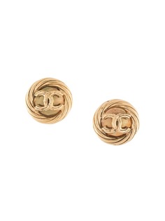 Chanel Pre-Owned серьги-клипсы 1993-го года с логотипом CC