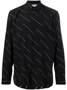 Saint Laurent рубашка с контрастными полосками