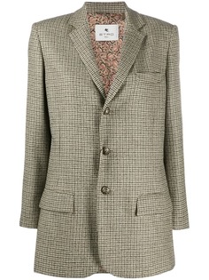 Etro двубортный блейзер в ломаную клетку