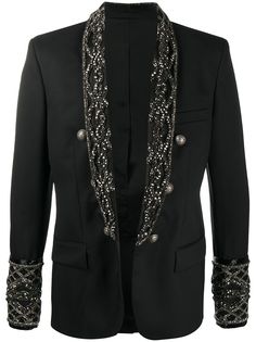 Balmain двубортный пиджак с вышивкой