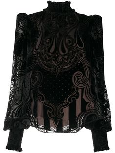 Balmain полупрозрачная рубашка с принтом пейсли