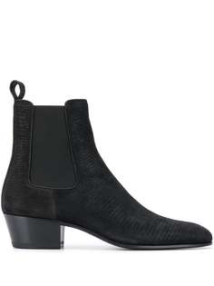 Saint Laurent ботинки с тиснением под кожу змеи