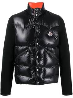 Moncler куртка с дутыми вставками и нашивкой-логотипом