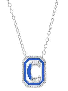 Colette колье Gatsby с инициалом C из белого золота с бриллиантами и эмалью