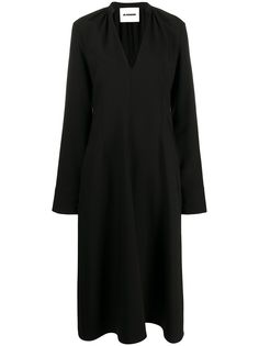 Jil Sander платье миди с V-образным вырезом