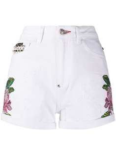 Philipp Plein джинсовые шорты с вышивкой