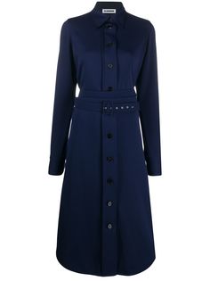 Jil Sander длинное платье-рубашка с поясом