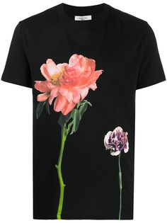 Valentino футболка с цветочным принтом
