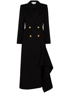 Alexander McQueen двубортное пальто асимметричного кроя