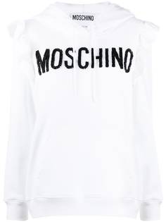 Moschino худи с оборками и декорированным логотипом