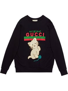 Gucci толстовка Kitten с круглым вырезом