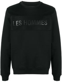 Les Hommes толстовка с сетчатой вставкой и логотипом