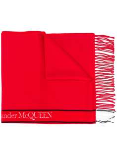 Alexander McQueen шарф с бахромой и логотипом