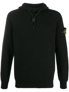 Stone Island трикотажное худи с нашивкой-логотипом