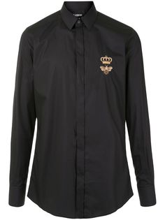 Dolce & Gabbana поплиновая рубашка с вышивкой