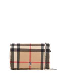 Burberry мини-кошелек на цепочке в клетку Vintage Check