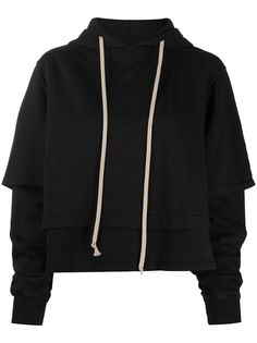 Rick Owens DRKSHDW многослойное худи с кулиской