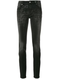 Versace Jeans Couture облегающие джинсы с леопардовым узором из стразов